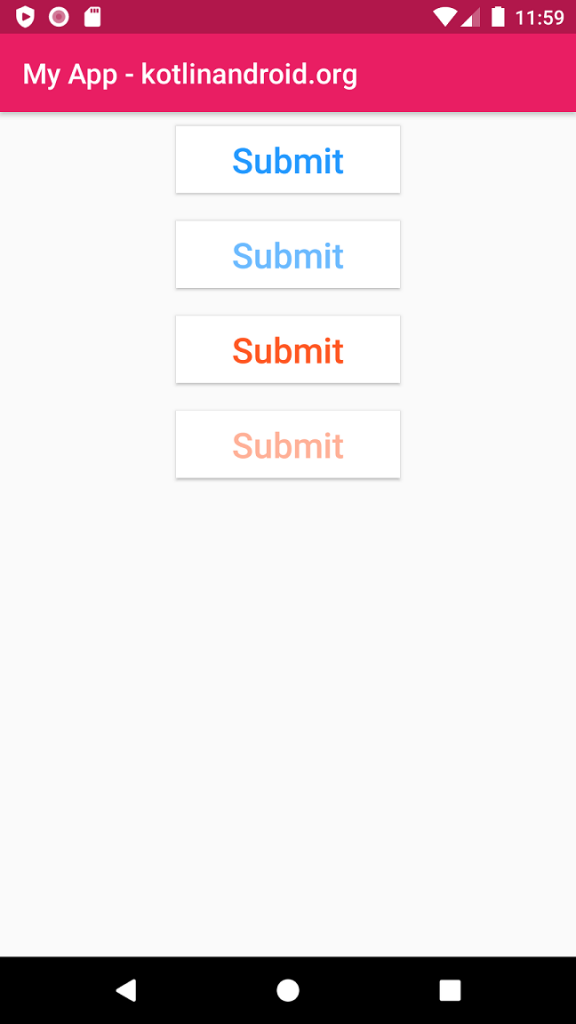 Android Button - Text Color - Example