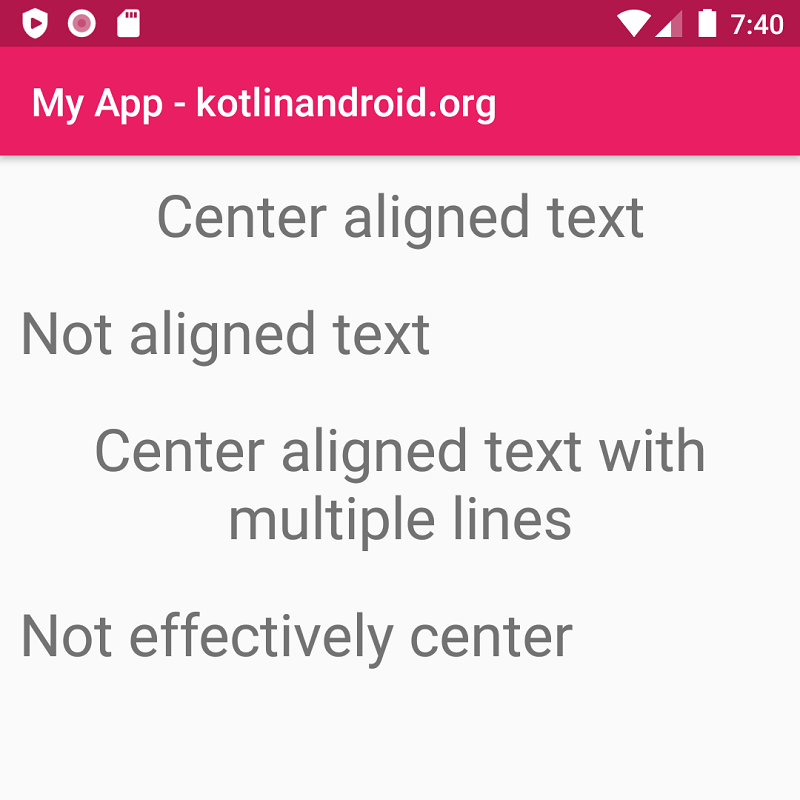 Android TextView - Center Align Text