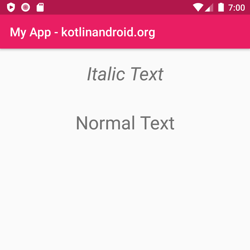 Android TextView - Italic Text