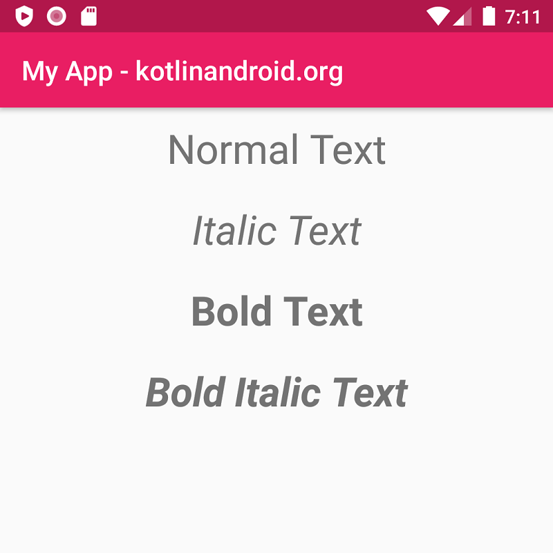 Android TextView - Text Style