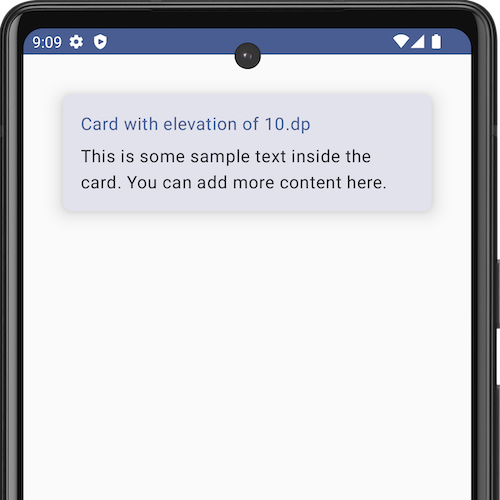 Set Elevation for Card - Android Jetpack Compose