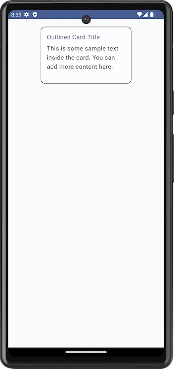 Android Jetpack Compose - Outlined Card